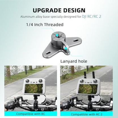 Bike Holder Mount Adapter for DJI RC 2/ RC Controller,360° Dual Ball Head Motorcycle Handlebar Holder Clamp for DJI Mini 4 Pro/Mini 3 Pro/Air 3/Mavic 3 Pro Smart Remote Controller, Black