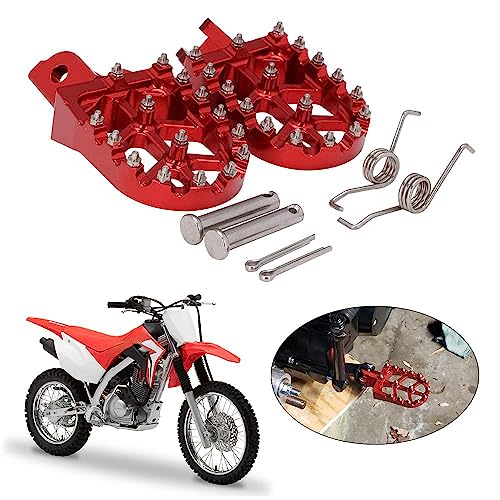 AnXin Dirt Bike Foot Pegs Motorcycle Footpegs Foot Pedals Rests CNC For CRF 110 CRF110F 2013-2024 CRF125F 2014-2024 Dirt Pit Bike Red - color: Red, size: CRF110F/125F