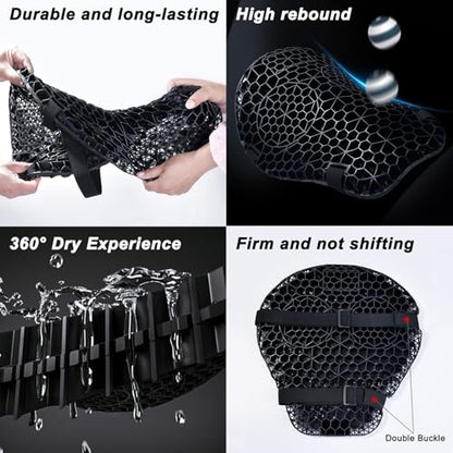 Motorcycle Seat Cushion for BMW R1250RT R 1250 RT, 3D Honeycomb Gel Pad with Breathable Mesh, Shock Absorption Motorcycle Honeycomb Breathable Seat Cushion