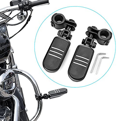 Motorcycle Highway Foot Pegs Motorcycle Highway Pegs Foot Rest Compatible with Harley Road King Street Glide Honda Suzuki Yamaha with 1"(25mm), 1 1/4" (32mm), 1 1/3" (34mm) Engine Guard