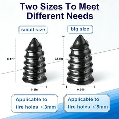72Pcs Screw in Tire Plugs Kit Tire Repair Rubber Nail Kit Tire Repair Kit Tire Plugs Screw Type Flat Tire Screw Plugs Repair Kit Self Sealing Tire Repair Screws Quick Fix with Screw Tire Plugs Kit