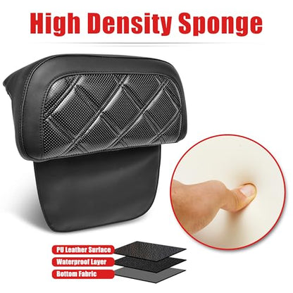 Goldfire Rear Trunk Backrest Pad Razor Chopped Backrest Pad Tour Pack Backrest Pad Fit for Harley Touring Models 2014-2025 Road King Street Glide Electra Glide, Black Diamond - color: Black 2