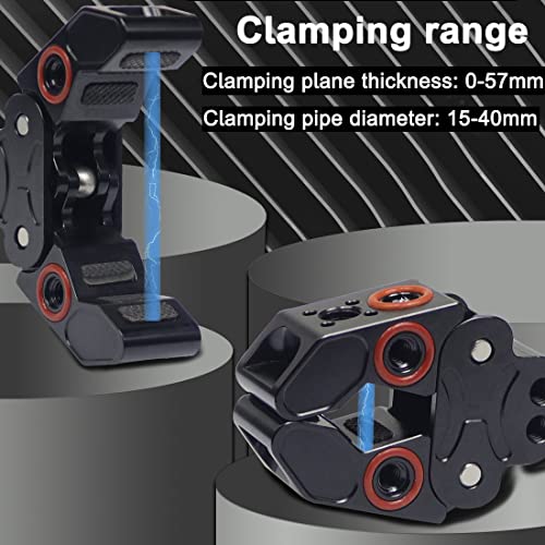 Super Clamp, Camera Clamp Mount with Locating Pin for ARRI Standard, 1/4"-20 & 3/8"-16 Thread Versatile Strong C Clamp Accessories Compatible with Gopro/Monitor/LED Lights/Flash/Microphone
