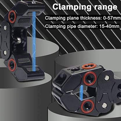 Super Clamp, Camera Clamp Mount with Locating Pin for ARRI Standard, 1/4"-20 & 3/8"-16 Thread Versatile Strong C Clamp Accessories Compatible with Gopro/Monitor/LED Lights/Flash/Microphone