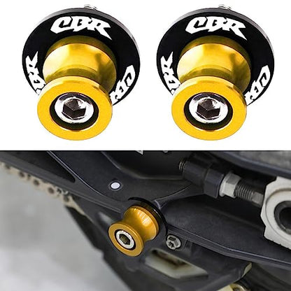 2pcs M8*1.5 Motorcycle Swing Arm Sliders Spools For H-onda CBR150 CBR100f CBR1000rr CBR1100xx CBR125 CBR250 CBR400rr CBR400f CBR450sr CBR600rr CBR600f CBR900rr CBR954rr (Gold) - color: Spool - Gold