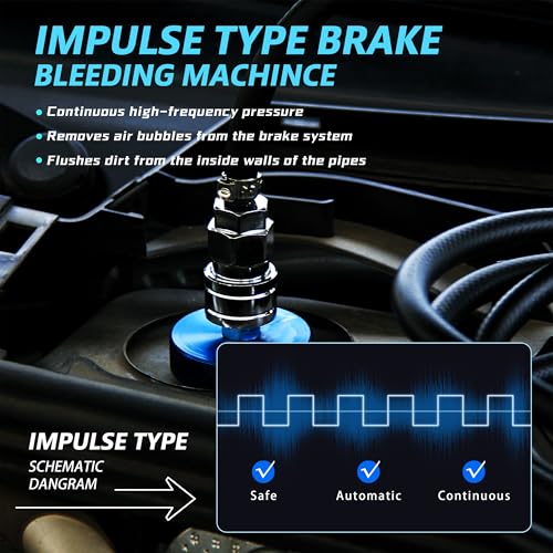 Electric Brake Bleeder Kit, 4-Wheel Simultaneous Smart Pulse Fluid Exchanger, DC 12V /AC 110V Automotive Brake Fluid Oil Exchanger Machine for All Vehicles One-Person Operation - size: 31PCS Kit
