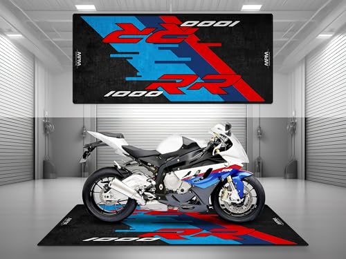 Parking Mat for S1000RR Motorcycle Model, Display and Pit Mat, Washable Non-Slip Garage and Showroom Floor Carpet (Size 1: 86.6 x 39.4/220 x 100 cm) - size: 3'3" x 7'3" (Oblong)