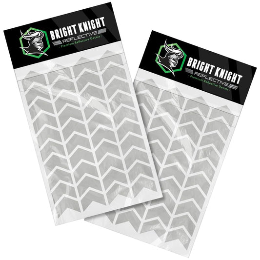 Bright Knight Decals Chevron Hard Hat Reflective Stickers, 1" White Acyclic Adhesive Vinyl Tape with 3M Reflector, Bicycle Helmet Reflective Tape Outdoor Waterproof for High-Visibility at Night, 2pk - color: White, size: 2 pk