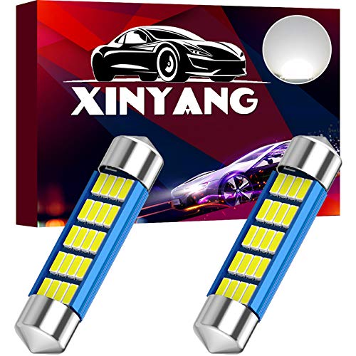 XINYANG 2PCS 578 Festoon LED Car Bulb 41mm 42mm 1.65in 211-2 Led Light Bulb Extremely Bright 20-SMD 4014 Chipsets Canbus Error Free 212-2 LED Lamp for Car Map Dome License Plate Lights, 6500k White - color: White, size: 578 42mm