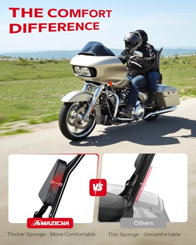 Amazicha Backrest Sissy Bar, Integrated Passenger Sissy Bar, Quick Release Detachable Backrest Fit for Harley Davidson Touring Road King Road Glide Street Glide Electra Glide 2009-2024, Black (30inch) - size: 30inch