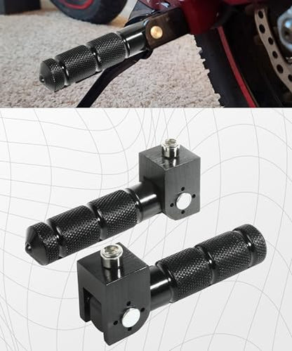 SCUARI Motorcycle Foot Pegs,Car Accessories Foot Pegs,8MM Foot Pegs for Motorcycles,90 Degree Foldable Motorcycle Foot Peg,Aluminum Passenger Foot Pegs Supports,Fit for Bicycles Electric Bikes ATV