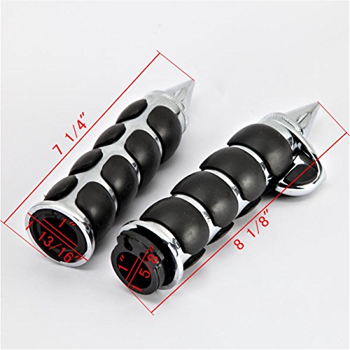 INNOGLOW Motorcycle Handlebar Grips 1 Pairs Hand Grips - color: Chrome Black-B(with Throttle Assist)