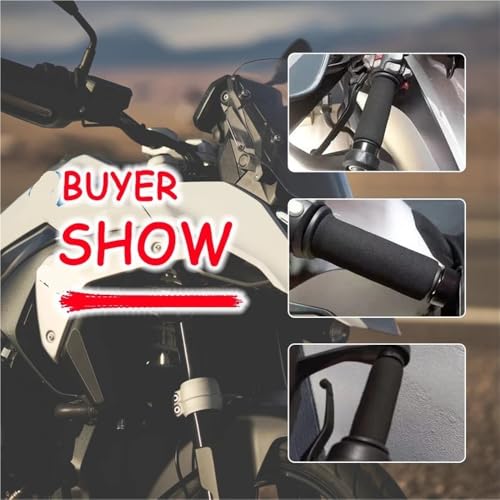 Rubber Handlebar Grip Motorcycle Handlebar Cover Slip-on Anti Vibration Comfort Grip Sleeve Foam Anti-Slip Moto Handle Levers Grips - color: Set