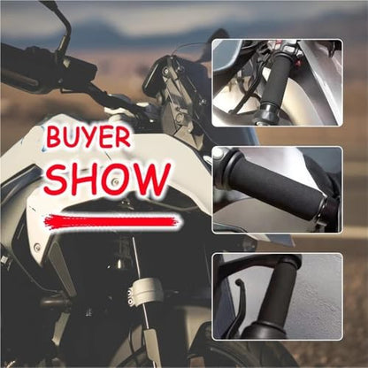 Rubber Handlebar Grip Motorcycle Handlebar Cover Slip-on Anti Vibration Comfort Grip Sleeve Foam Anti-Slip Moto Handle Levers Grips - color: Set