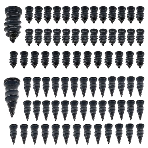 80Pcs Tire Repair Rubber Nail, Spiral Rubber Nails & Screw Plugs Tire Repair Kit Self-Service Vacuum Tire Puncture Repair Tool for Car, Motorcycle, Truck, Tractor, Jp -Reliable Tire Repair