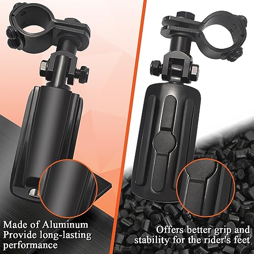 FOVPLUE 1",1.25"Highway Footpegs, Adjustable Highway Peg w/ 3-Piece Clamp for Harley Touring Softail Dyna Sportster models w/25mm-32mm Engine Guard/Tubing,Black#1 - color: Black and Rubber Style