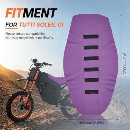 Electric Dirt Bike Seat Cover for Tutti Soleil 01,Black Stripe Non-Slip Motorcycle Cushion Cover for Tuttio Soleil01-Purple - color: Purple