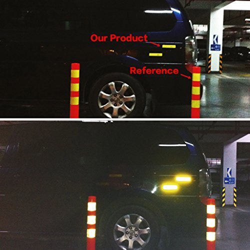Salzmann Diamond Grade Reflective Sticker, 3M Material, Waterproof, All-Weather, Red, Pack of 4 | Made with 3M Reflective Material | Waterproof Safety Decals | Yellow, Orange, Red & White - color: Red