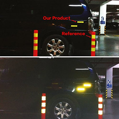 Salzmann Diamond Grade Reflective Sticker, 4pcs, Waterproof, All-Weather, 3M Material, White, for Car | Made with 3M Reflective Material | Waterproof Safety Decals | Yellow, Orange, Red & White - color: White