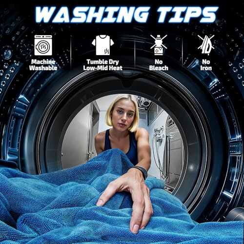 SMINDER 2-Pack 1200 GSM Car Drying Towels – Microfiber Towels for Cars (36" x 24"), Ultra-Absorbent, Streak-Free, Scratch-Free, No Water Spots, Double-Twist Pile & Edgeless Design(Blue) - color: Blue