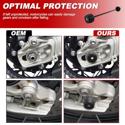 Xitomer Rear Axle Sliders Fit for Street Triple 765 R/RS, Street Triple S / 660S motorcycle Front Fork Wheel Frame Sliders Crash Protector (Rear) - style: Rear