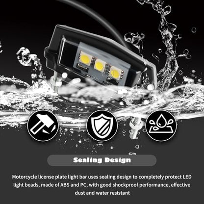 Motorcycle License Plate Light 12V,Shockproof & Sealing LED License Plate Light Bar for Illuminating Licenses Plates,Universal Motorcycle Tail Lights as Motorcycles Lights