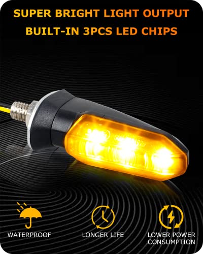 4PCS Universal Motorcycle Turn Signals Front Rear LED Turn Signal Light Sequential Amber Blinkers for Motorbike Scooter Quad Cruiser Off Road Touring - color: Sequential Amber