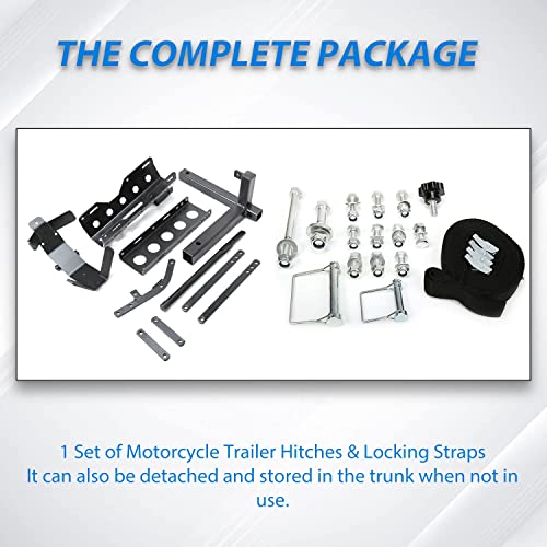 ECOTRIC 800LBS Motorcycle Trailer Hitch Scooter Hauler Mount Rack 2" Motorcycle Tow Carrier Receiver Heavy Duty Steel