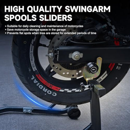 M6 Swing Arm Spool Sliders Universal CNC 6MM Rear Swingarm Sliders Stand Compatible With R7 YZF R1 R3 R6 R6S YZF600R FZ1 FZ6 FZ6R FZ8 FJ09 FZ09 FZ10 MT09 MT10 (Black - M6) - color: Black - M6