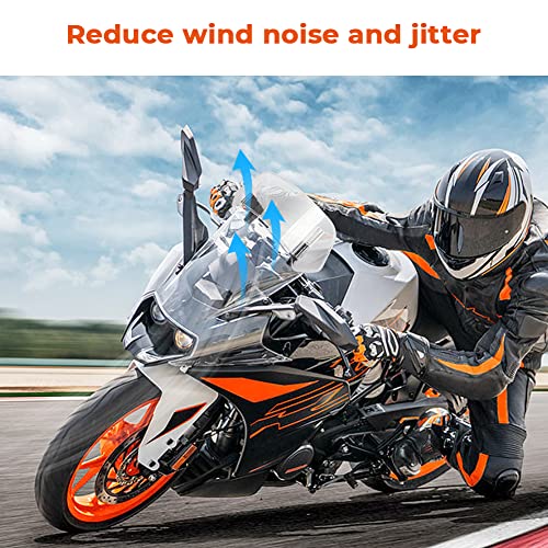 Motoparty Universal Adjustable Clip-on - Motorcycle Windshield Extension - Fits for Honda Suzuki Kawasaki Yamaha BMW Buell Ducati Aprilia and More Motorcycle Windshields (Clear)