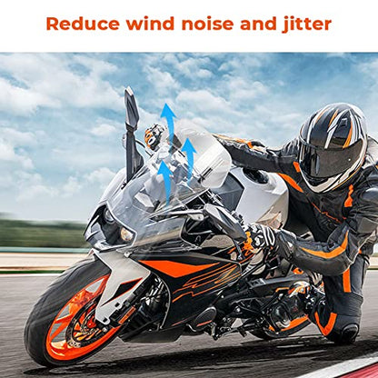Motoparty Universal Adjustable Clip-on - Motorcycle Windshield Extension - Fits for Honda Suzuki Kawasaki Yamaha BMW Buell Ducati Aprilia and More Motorcycle Windshields (Clear)