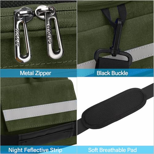 MOSISO Bike Rack Bag, Waterproof Bicycle Trunk Pannier Rear Seat Pouch Cycling Bike Carrier Backseat Storage Luggage Saddle Shoulder Bag - color: Olive Green