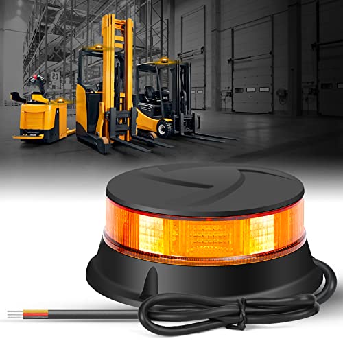 DAYSEN LED Amber Beacon Strobe Light, 4.2" Flashing Emergency Lights, Permanent Mount 360°Rotating Rooftop Safety Warning Light for Trucks Tractors Golf Carts UTV & ATV Car(Screw) - size: Screw (1PCS)
