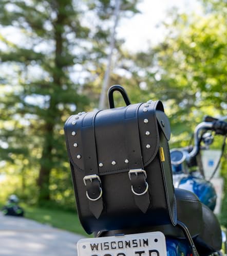 Dowco Willie & Max 58452-01 Ranger Series: Synthetic Leather Motorcycle Sissy Bar Bag, Black, Universal Fit, 6 Liter Capacity - style: Ranger Series