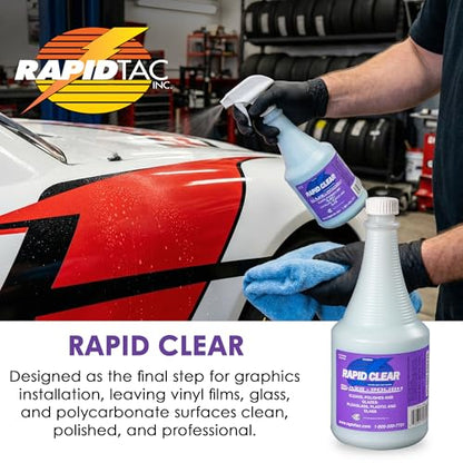 Rapid Clear Polish 32 oz | Final Cleaning and Polish for Vinyl Films, Wraps, Plexiglass, Glass, and Polycarbonates | Helps Prevent Water Spotting for Graphics Installation - size: 1 Count (Pack of 1)