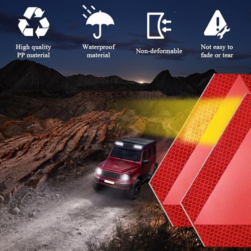 2 PCS Slow Moving Vehicle Sign, 8×7 Inches Reflective Slow Moving Vehicle Triangle Sticker, Diamond Grade Reflective Slow Moving Decal for Golf Cart, UTV, Car Accessories
