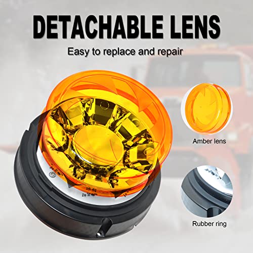 Agrieyes Beacon LED Strobe Lights with Replaceable Lens, Emergency Warning Essential, Amber Flashing Light for Vehicles, Trucks, Tractor, Postal Car - size: Screw