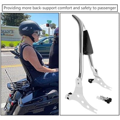 Motorcycle Detachable fatboy Backrest Sissy Bar Passenger Back Rest Pad Fit for Harley Fat Boy FLFB 2018-2023, Breakout FXBR FXSB 13-23 (26" Height, Chrome)