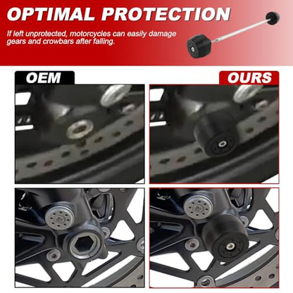 Xitomer Front Axle Sliders Fit for Street Triple 765 R/RS, Street Triple S / 660S motorcycle Front Fork Wheel Frame Sliders Crash Protector (Front) - style: Front
