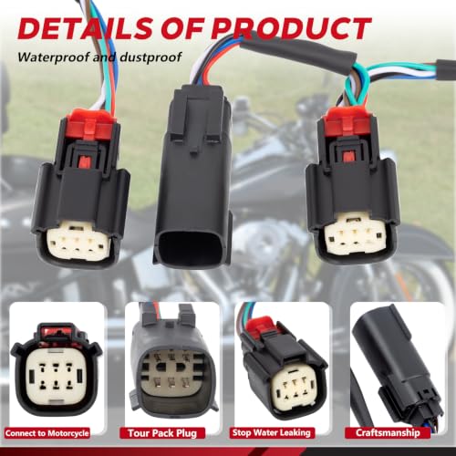 Tour Pack Power Tap Harness Quick Disconnect Wiring Harness fit for Custom Dynamics Compatible with Harley Davidson Tour Pak 2014-2022 Replace #CD-TP-QD-14