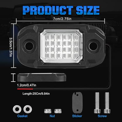 4 Pods Blue Rock Light LED Waterproof Neon Trail Rig Lamp Underglow Lights for Car Truck Motorcycle SUV ATV UTV (Blue) - color: Blue