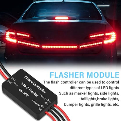 AWINLI Flash Strobe Controller Auto Car Flasher Module 12V/24V LED Brake Light Flasher for Most Motorcycles Cars Trucks SUVs Brake Light Tail Stop Light. - size: Strobe Controll-1pcs