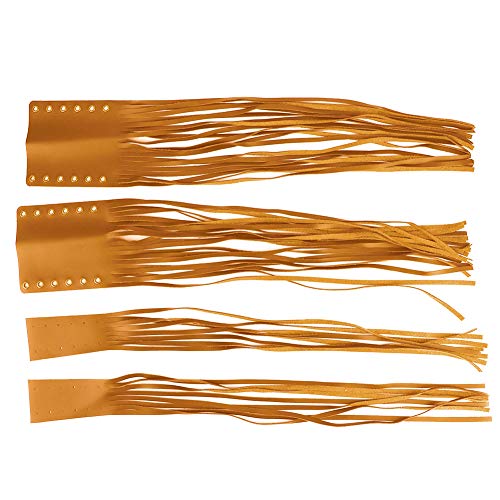 Qiilu Universal Hand Grips Tassel Fringe Wrap Cover Motorcycle Brake Clutch Lever Streamer 7/8in 1in Fit for (Khaki) - color: Khaki
