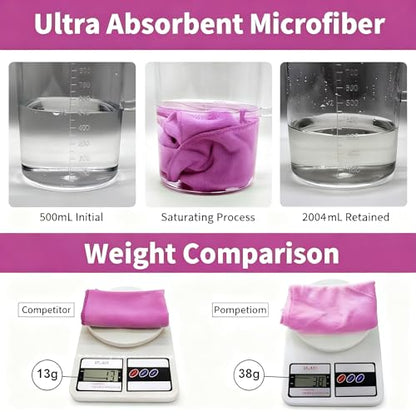 Premium Microfiber Detailing Absorbent Towels, 340 GSM Lint-Free Car Polishing Waxing Buffing Dry Towels for House, Kitchen, Car, Glass, Stainless Steel, Window, Boat Cleaner - 6 Pack (Purple) - color: Purple 6pcs