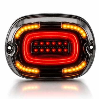 Eagle Lights HALOZ Layback LED Tail Light with Turn Signals for Harley Davidson Motorcycles - color: Red