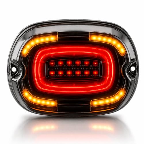 Eagle Lights HALOS Layback LED Tail Light with Turn Signals for Harley-Davidson® Motorcycles - color: Smoked