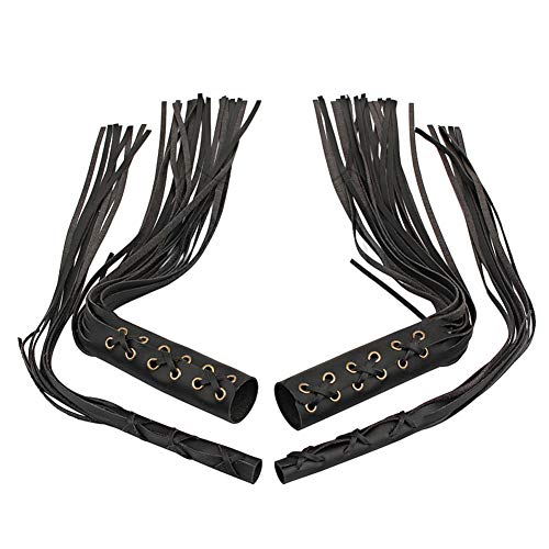 Qiilu Motorcycle Clutch Tassels, Universal Hand Grips Tassel Fringe Wrap Cover Motorcycle Brake Clutch Lever Streamer 7/8in 1in Fit for (Black) - color: Black