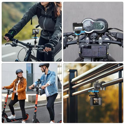 SOH Aluminum Handlebar Bike Pole Mount Motorcycle Handlebar Clamp Holder Mount Compatible with GoPro Hero 13/12/11/10/9, DJI Action 5 Pro/4/3 Cameras, AKASO and More Action Cameras