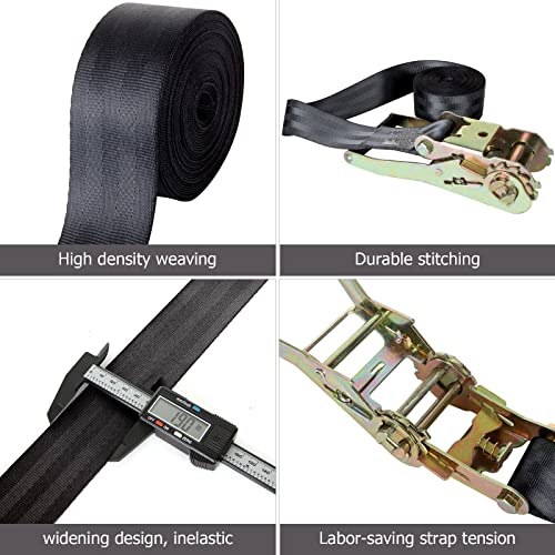LISHIEN 4 Pack 2 Inch Endless Ratchet Strap Heavy Duty 20ft Tie Down Straps Ratchet, 8000 LBS Break Strength, Cargo Ratchet Straps for Motorcycles, Truck, Trailers, Kayaks, Car Roof - color: 4 Pack