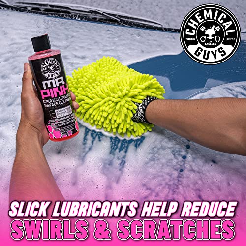 Chemical Guys Mr. Pink Car Wash Soap - 16 oz Super Suds Foaming Car Wash Soap for Cannon, Blaster, or Bucket Washing - pH Balanced, Safe on Wax, Sealant, Ceramic, and Clear Coat Finishes - size: 16 Fl Oz (Pack of 1), style: MR. PINK